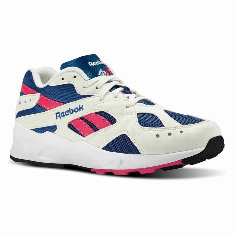 Tenisi Reebok Aztrek Barbati Albi/Albastru Regal/Roz Romania QS5415VU